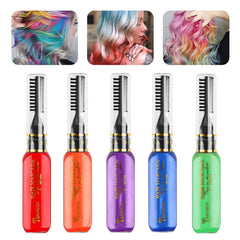 Vopsea de păr temporară 5 culori Ceară de păr colorată Mascara de păr Vopsea de păr temporară Mascara pentru fete și femei Vopsea de păr lavabilă Cretă potrivită pentru zile de naștere Cosplay DIY Halloween Vopsea pentru par Naty Shop Titlu implicit