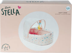 Stella Collection Weiches Babypuppenbett mit abnehmbarem Baldachin und Handy für 30.48 cm bis 38.1 cm Babypuppen, Klein