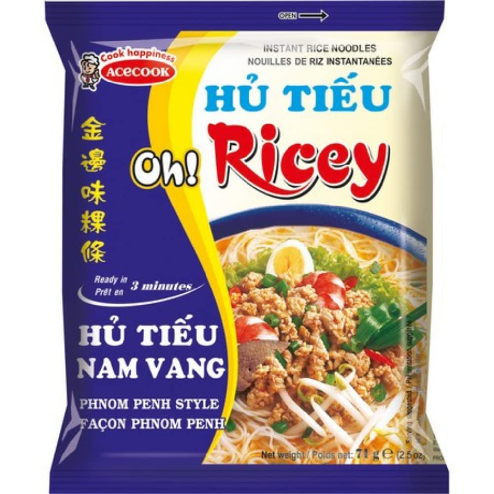ACECOOK - Noodles di riso istantanei OR Nam Vang - Confezione multipla (24 x 71 g)