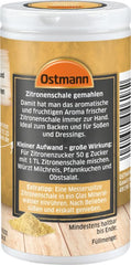 Ostmann Gewürze – Zitronenschale, gemahlene Schale für ein frisches Zitronen-Aroma, zum Backen oder Verfeinern von Soßen, Dressings & Desserts, vegan, 35 g (Verpackungsdesign kann abweichen)