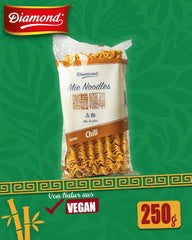 DIAMOND Mie Chili Noodles, tagliatelle di grano con peperoncino in polvere, senza uova, facili e veloci, vegetariane - 1 x 250 g