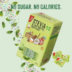 Stevia + eritritolo 1:2 sostanza nutriente | 204 Borsa Mito 2,5 G | 100% Zuckerersatz naturale - 0 Kalorien - 0 Glykämischer Index - Keto und Paleo - 0 Kohlenhydrate - Kein GVO - Castello since 1907-510 G Dolcificanti Naty Shop