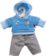 Heless 2240 - Jogginganzug für Puppen, 2-teilig, in den Farbvarianten Blau oder Rosa, 1 von 2 Designs (zufällige Auswahl), Größe 35 - 45 cm