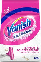 Vanish Oxi Action Pulbere pentru curățarea covoarelor și a tapițeriei - 1 X 820 G - Curăță suprafețe mari pentru covoare și tapițerii împotriva murdăriei, mirosului urât și prafului Detergenti Rufe Naty Shop 820 grame