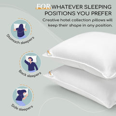 HARBOREST Pernă de pat pentru dormit, 2 bucăți, Pluș de lux, Pernă alternativă, Bună pentru cei care dorm lateral și pe spate, Colecția hotelului, Pernă, Standard/Queensize, 50.8 X 66 Cm Perne standard Naty Shop