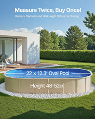 Căptușeală ovală pentru piscină VEVOR, 610x375x147 cm, căptușeală de schimb, căptușeală pentru piscină, căptușeală suprapusă din vinil gros standard, pentru piscine supraterane cu pereți înalți de 132 cm, culoare uni