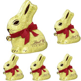 GOLD BUNNY Edizione glamour al cioccolato dorato | CONIGLIETTO D'ORO da 100 g | Cioccolato al latte premium coniglietto pasquale | Cioccolato pasquale | Regalo di cioccolato | Coniglietto di cioccolato | Coniglietto di Pasqua