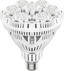 SANSI 36W Spettro completo E27 Pianta da interno LED Coltiva la luce Alta PPFD Lampade per coltivazione per serra Giardino Fiore Verdura idroponica Dimensioni Ø11,5 * 13,3 cm