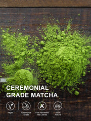 Teelux Matcha pulbere de ceai verde de ceremonie 100 g, vegan, pulbere de ceai verde Matcha premium vibrant, 100% frunze de ceai pure măcinate cu piatră, prima recoltă