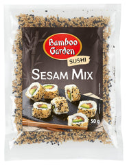 Bamboo Garden - Sushi Sesame Mix, Ideale per la preparazione di Sushi di ogni tipo, delizioso anche come Topping per varie pietanze, nel Muesli o nel Porridge, 1 x 50 g