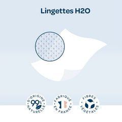BIOLANE - Salviette umidificate per neonati H2O con acqua - Tascabili - Neonati - 24 x 10 pezzi (240 salviette) - per pelli sensibili - pulisce e protegge viso e sedile - prodotto in Francia