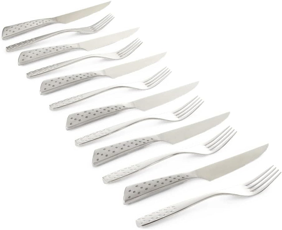 Set bistecca Weber Deluxe, 6 pezzi, design monoblocco in acciaio inox, extra affilato, manico ergonomico Kitchen Naty Shop