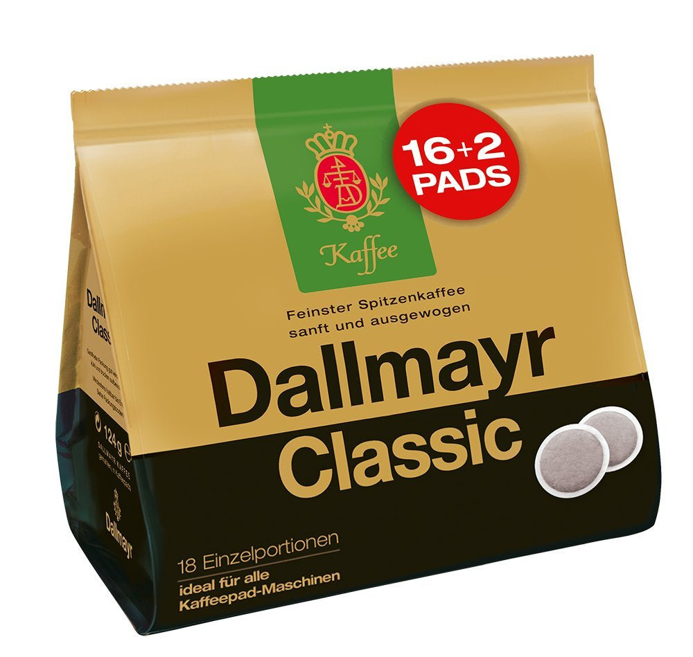 Kaffee Classic Kaffeepads 16 + 2, 5er Pack (5 x 124 g)