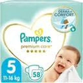 Pannolini Pampers taglia 5 (11-16 kg), pannolini Premium Care, 58 pezzi, comfort e protezione ottimali per la pelle sensibile di Pampers