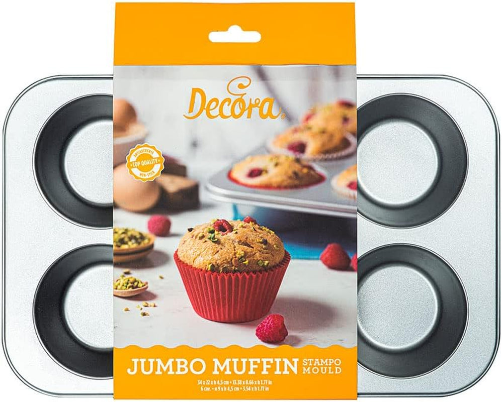 Teglia 6 Jumbo Muffin Ø 9 Cm - 34 X 22 X 4,5 cm Stampi e teglie Naty Shop