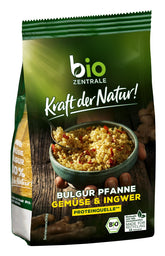 Biozentrale Bulgur in vaschetta con verdure e zenzero | 200 g perfetti per un pasto veloce da asporto | fonte di proteine vegane | facile da preparare