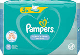 Salviette per neonati Pampers Fresh Clean 81688041, 3x52 pezzi, (salviette per neonati, sacchetto di plastica, ragazza/ragazzo, turchese, bianco, Germania, 896,7 g)