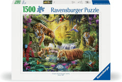 Ravensburger Puzzle 12000696 - Idilă la ochiul de apă - puzzle jigsaw de 1500 de piese pentru adulți și copii de peste 14 ani, puzzle cu motiv de tigru Puzzle Naty Shop