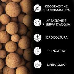 Argilla espansa per piante in vaso, palline di argilla per drenaggio e aerazione, argilla espansa per coltura idroponica e decorazioni estetiche senza coloranti chimici - 650 g