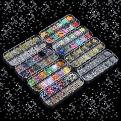 8 Boxen Nail Art Strass Kit - Nail Art Gemischt Strass Set, Nagel Kunst Strasssteine Gems Perlen Edelsteine Bunt Pferdeaugen Strass FĂŒr Nageldesign Zubehör Mit 1 Pinzetten Und 1 Strass Picker FĂŒr DIY