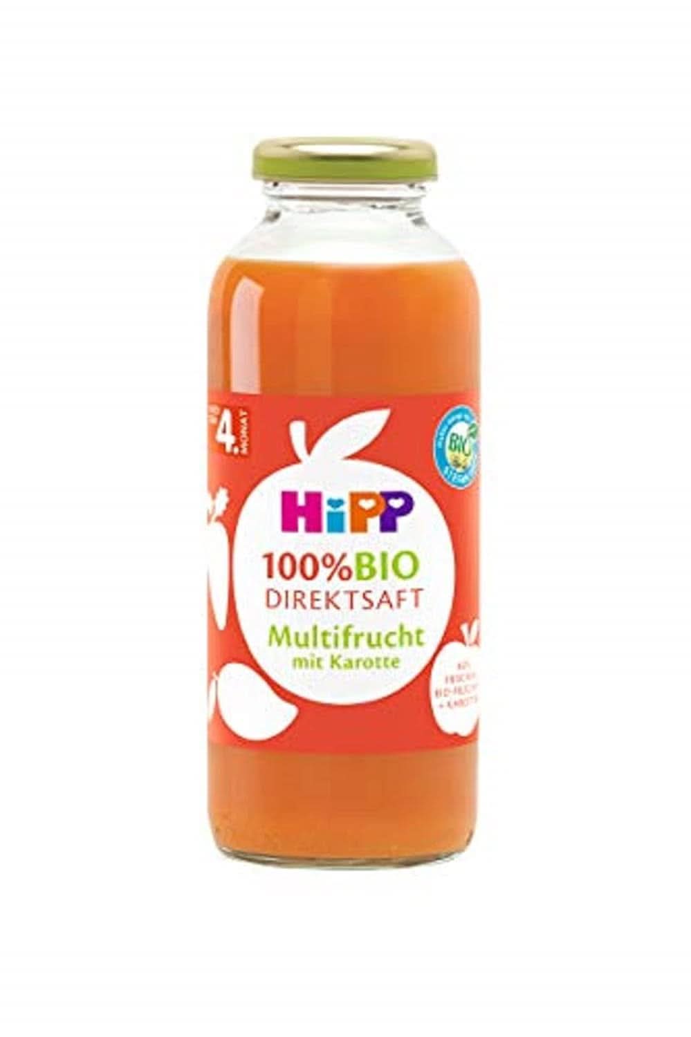 Succhi Hipp 100% biologici, Multifruit con carota, confezione da 6 (6 x 330 ml) Naty Shop 6 x 330 ml Multifruit Con Carota