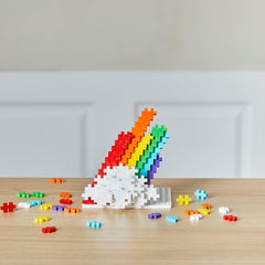 Plus-Plus 9604262 Geniales Konstruktionspielzeug, Regenbogen, Kreativ-Bausteine Tube, 240 Teile