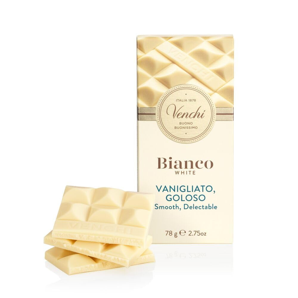 Venchi - Tavoletta di cioccolato bianco extra, 78 g - alla vaniglia - Senza glutine