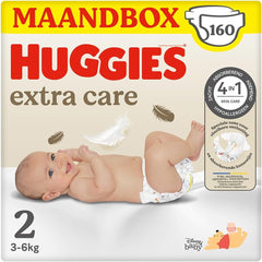 Pannolini per neonati Huggies Extra Care, taglia 2 (3-6 kg), super assorbenti, design Disney, confezione sfusa, 160