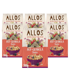 Allos Hof Granola ai frutti di bosco | Muesli biologico | Muesli ai frutti di bosco | Muesli Croccante | Cereali per la colazione | Confezione da 6 (6 x 300 g), 1 pezzo (confezione da 6)