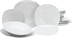 Creatable, 19767, Serie Square Weiss, 18-Teiliges Geschirrset, Teller Set Aus Porzellan, Spülmaschinen- Und Mikrowellengeeignet, Qualitätsproduktion Seturi vesela masa Naty Shop Default Title