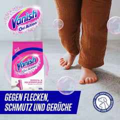 Vanish Oxi Action Polvere Detergente per Moquette e Tappezzeria - 1 X 820 G - Pulisce ampie aree di moquette e tappezzeria da sporco, odori e polvere Detersivi per bucato Naty Shop