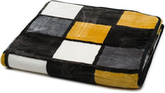 Gözze - Coperta morbida e confortevole, sensazione cashmere, peso tessuto pesante 500 G/M², Antigua, 150 X 200 Cm - Senape/Nero/Bianco Letti e coperte Besuche den Gözze-Store Senape/Nero/Bianco