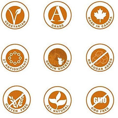 Maplefarm - Puro Sciroppo d'Acero Scuro Canadese Biologico, Grado A, Fondente, Sapore Forte - Dolcificanti 250ml Naty Shop