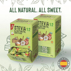 Stevia + eritritolo 1:2 sostanza nutriente | 204 Borsa Mito 2,5 G | 100% Zuckerersatz naturale - 0 Kalorien - 0 Glykämischer Index - Keto und Paleo - 0 Kohlenhydrate - Kein GVO - Castello since 1907-510 G Dolcificanti Naty Shop