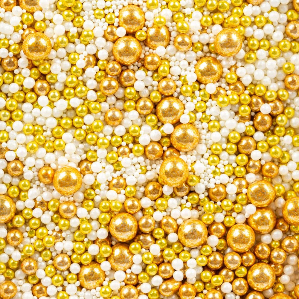 Super Streusel Gold Glimmer, Sprinkles cu tematica de Crăciun, 180 grame Sprinkles Naty Shop 180 grame