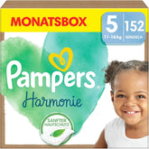 Pampers Baby scutece mărimea 5 (11-16kg) Harmony, Protecție delicată a pielii și ingrediente pe bază de plante, 152 buc. Mama si Copilul Naty Shop