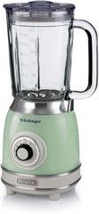 Ariete Vintage 583 Mixer in vetro, retrò, miscelatore multifunzione con 4 pentole, 4 maniglie, funzione a impulsi, funzione tritaghiaccio, alimentatore da 1,5 litri, 1000 W, verde cucina Naty Shop verde singolo