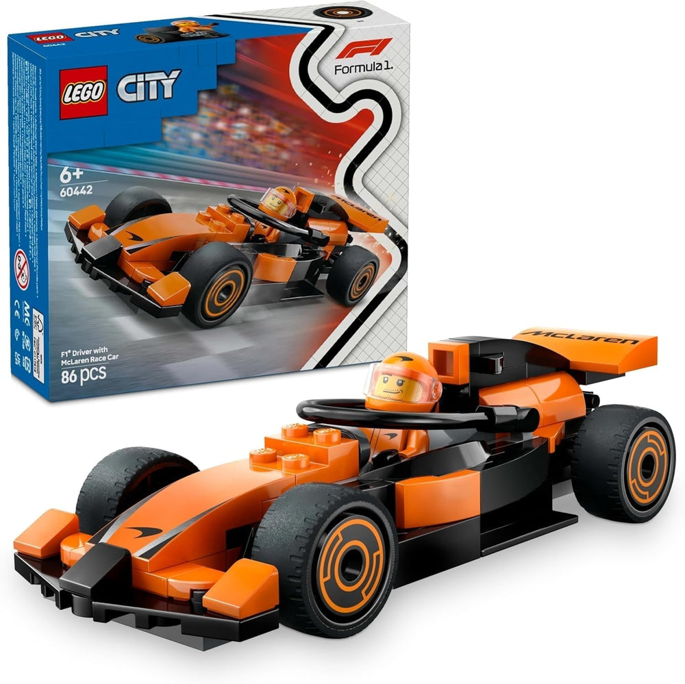 LEGO City Pilota di F1 con auto da corsa Mclaren - Modello giocattolo di Formula 1 con auto da corsa e minifigure - piccolo regalo per ragazzi e ragazze dai 6 anni o appassionati di sport motoristici 60442 Set da costruzione Besuche den LEGO-Store Titolo predefinito