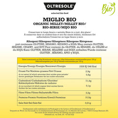 Miglio biologico 1 kg, cereali biologici ricchi di fibre e minerali, chicchi di miglio giallo da consumo, confezione ideale per la famiglia