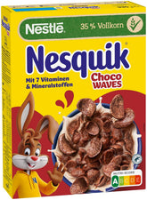 Nestlé Choco Waves, mic dejun crocant cu ciocolată în formă de val (33% conținut de cereale integrale), 1 pachet (1 x 330g)