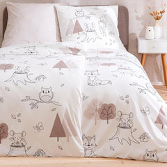 Biancheria da letto per bambini, volpe, gufo e animali del bosco, 100% cotone Biancheria da letto - bambini Naty Shop Animali del bosco