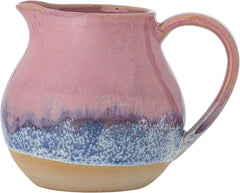 Cană de lapte din gresie Bloomingville Paula - design decorativ, perfectă pentru masa de mic dejun, cu o textură naturală, 435 ml (Roz)