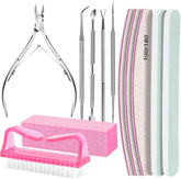 FANDAMEI Maniküre Set, Buffer Für Nägel, Nagelfeile 100/180, Nagelfeilen Für Gelnägel, Nagelhautschieber, Buffer Für Gelnägel, Feilen Für Gelnägel, Nagelzange, Nagelfeilen Set, Maniküre & Pediküre Set