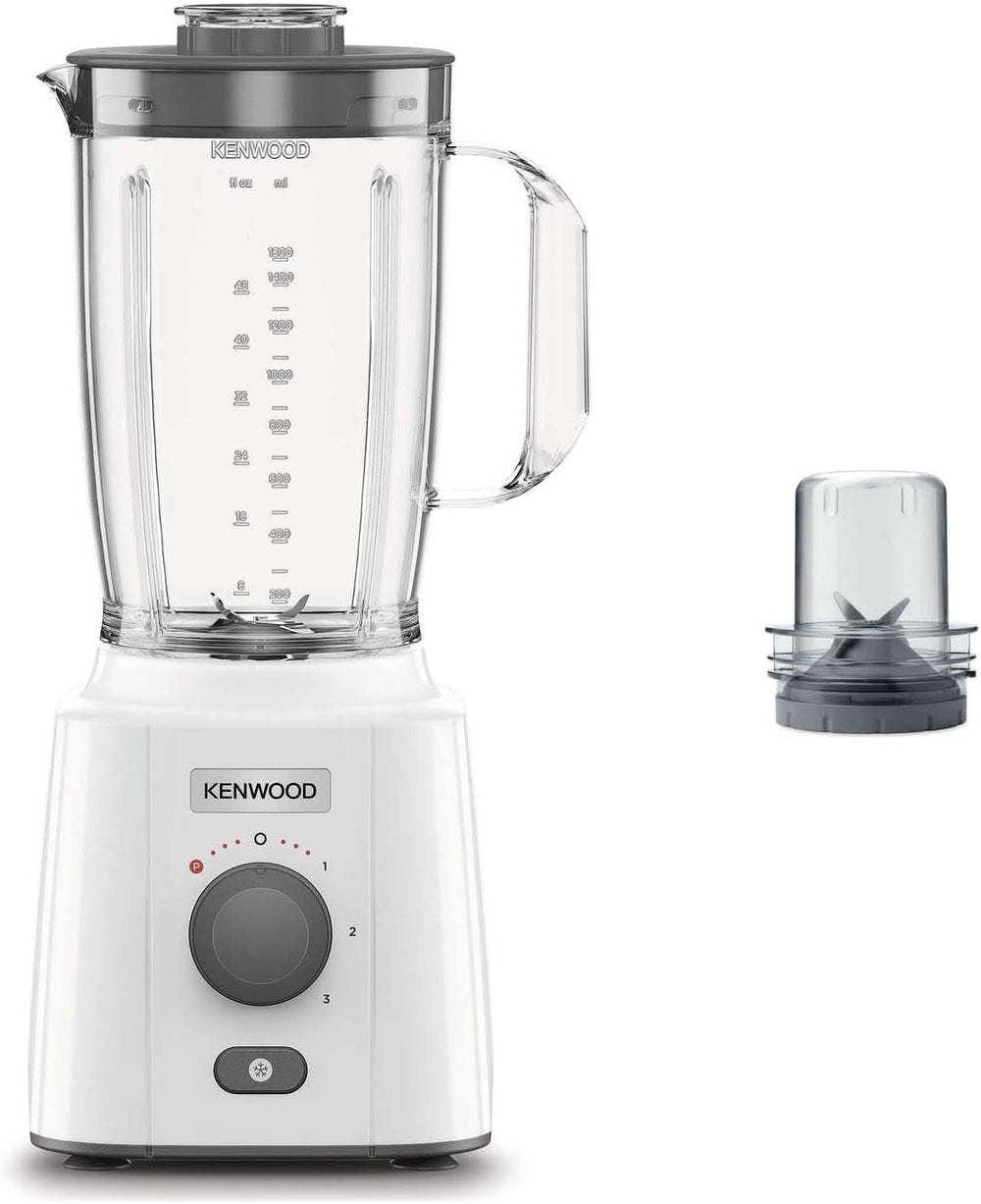 Kenwood BLP41.C0WH Miscelatore, Kunststoff, Grau, Weiß Kitchen Naty Shop 650W + Tritatutto