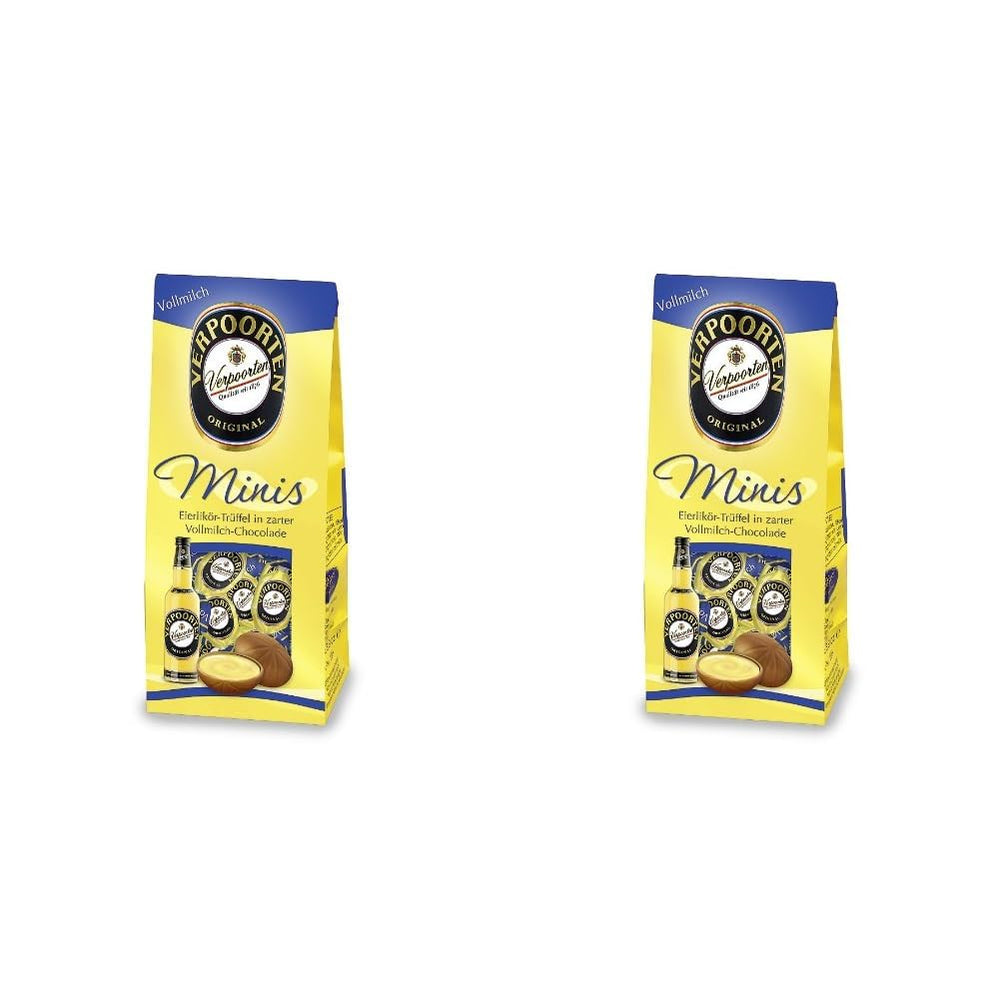 RCP Verpoorten Minis, Tartufi Allo Zabaione, Cioccolato Al Latte Alpino, Ripieno Liquido, Contiene Alcool, Ottimo Regalo, 110g (Confezione da 2)