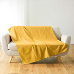 Douceur D'Intérieur, Pătură (220 X 240 Cm) Lucile Curry, Polycotton, Unicolor Paturi si Cuverturi Douceur d'Intérieur Curry 220 X 240 Cm