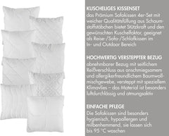 Traumnacht Pernă confortabilă ruletă, Set de 4 perne, Cu capac matlasat și umplutură din tije de spumă, 40 X 40 cm, Certificat Oeko-Tex, Produs în conformitate cu standardul de calitate german Perne standard Naty Shop
