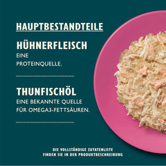 Lily’s Kitchen Aus Natürlichen Zutaten hergestellt Zerkleinerte Filets in Gelee mit Hühnchen und Lachs Ausgewachsen Nassfutter für Katzen 70 g Dose