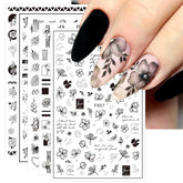 JMEOWIO Nagelsticker Frühling Blumen 10 Blätter Nagelaufkleber Selbstklebend Nail Art Dekoration Nageldesign Zubehör Für Frauen Mädchen
