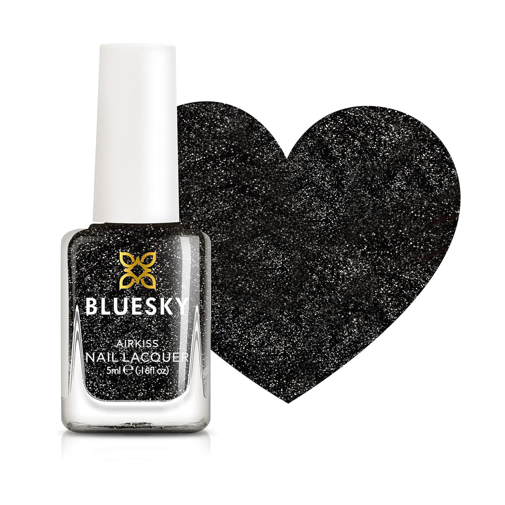 Bluesky Smalto per unghie per bambini - Rockstar, Glitter nero, facile da rimuovere, non tossico, a base d'acqua, inodore - Smalto per unghie per bambini senza, 5 ml, confezione da 1